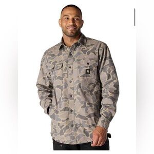 Carhartt RUGGED FLEX® RELAXED FIT CANVAS FLEECE-LINED SHIRT JACKET
